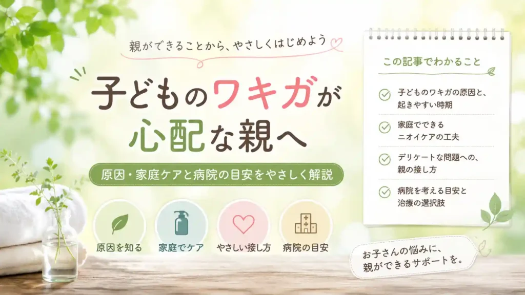 子どものワキガが心配な親へ｜原因・家庭ケアと病院の目安をやさしく解説
